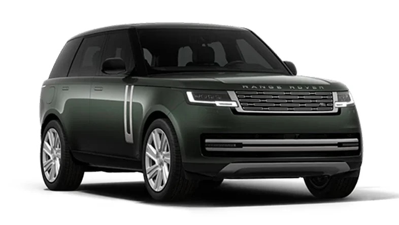 Range Rover HSE vert foncé, vue de trois quarts avant