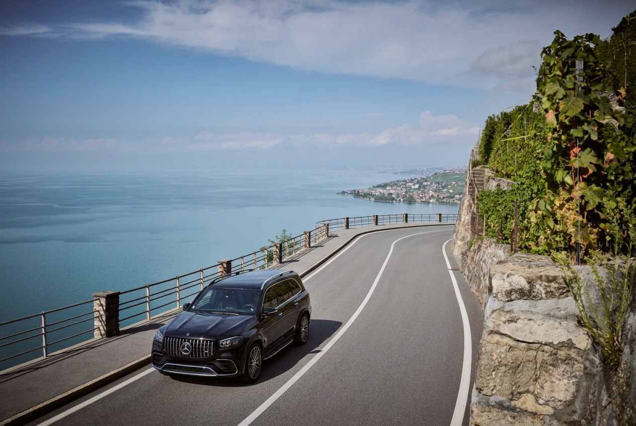 Mercedes GLS in Montreux, Switzerland